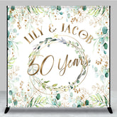Lofaris Custom Name Spring Greenery Leaves 50 Years Backdrop